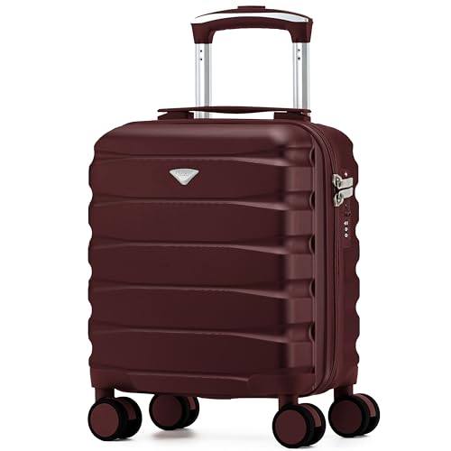 Flight Knight Lightweight Travel Suitcase 40x30x20cm | Hard Shell Carry On Luggage with Aluminum Telescopic Handle, 8 Spinner Wheels & TSA Lock | Approved for easyJet, Vueling & Wizz Air