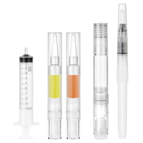 Sinofort 5Stück Ausbesserungsstift 5ml 6ml 15ml Farbe Ausbessern Stift 3 Größen Farbe Stifte für Wände Wand Patch Pinsel für Holzboden Möbel Schränke Schreibtisch Fenster