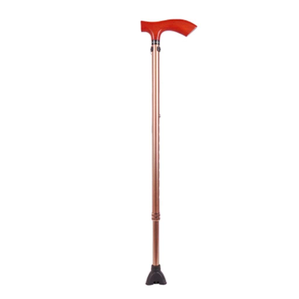 Soporte para bastón Muleta para bastón para anciano Anciano Telescópico Estable Antideslizante Ligero Altura ajustable con mango de madera Bastones para caminar marrón para hombres o mujeres,muletas