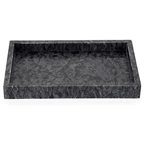 SUMTree Schwarz Marmorplatte Serviertablett Servierplatte Tablett Schmuckteller Schneidebrett Couchtisch Hausdekoration Wohnzimmer Nachtisch Küche Badezimmer Aufbewahrung Cover