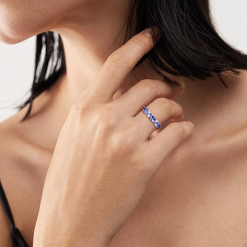 Marquise Cut Birthstone Eternity Rings for Women, Sterling Silver 925 Stacked Engagement Rings for Her Wedding Band, Size 5-103