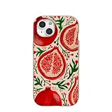 Pela | Phone Case Compatible with iPhone 15 | Limited Edition | Supports Wireless Charging | Cute Eco Friendly | Pomegranate Cheer