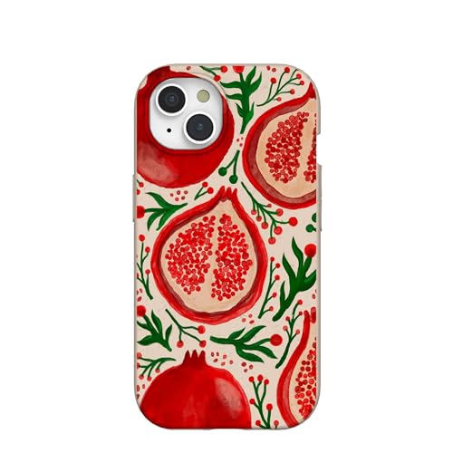 Pela | Phone Case Compatible with iPhone 15 | Limited Edition | Supports Wireless Charging | Cute Eco Friendly | Pomegranate Cheer by Pela - Used condition - US$11.29