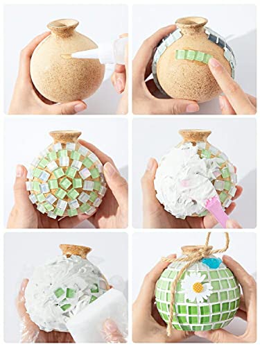 Zhiheng 200 Pack Mini Glass Tiles 3/8Inch Square Crystal Mosaic Tiles With White Backing For Mosaic Jewelry Flower Pots Photo Mirror Frame Home Garden Diy Crafts(Mixed Color 1) #TOP5