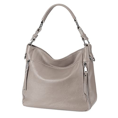 Image of YALUXE Women's Real Leather Shoulder Bags Hobo Handbag Purse Crossbody Bag