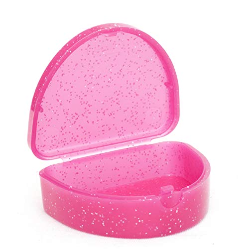 Estuche dental para ortodoncia, elegante, de varios colores y con purpurina, para retenedores, blanqueamiento de esmaltes, prótesis dentales y más