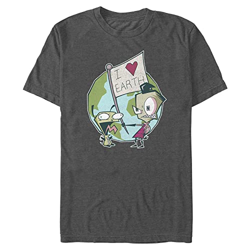 T-shirt Invader Zim Earthlings homme 3XL Tall maillot manches courtes geek anthracite