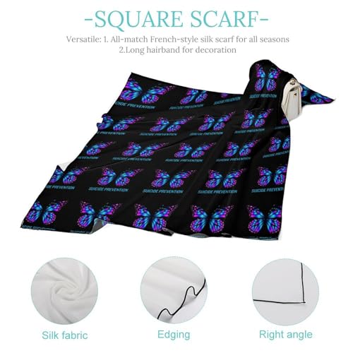 Suicide Prevention Awareness Scarf For Women Silk Head Scarf Square Hair Scarves Shawls Hair Wraps Bandana Neckerchief Decor for Adult 27 * 27 Inches4