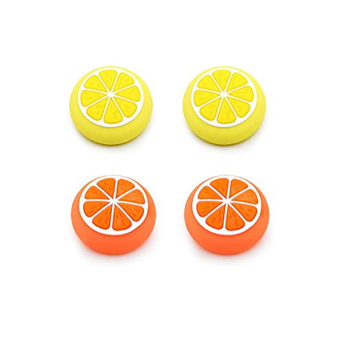 Lemon Joystick Thumb Grips Cover Stick Thumbstick Caps for Nintendo Switch NS Nitendo Switch Lite NS JoyCon 4PCS (2 Yellow 2 Orange)