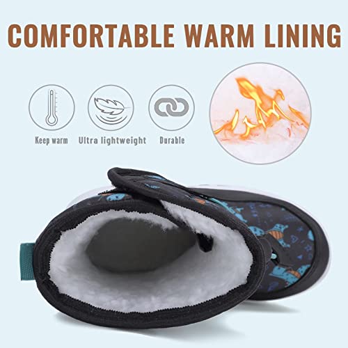 FANTURE Winter Snow Boots for Boy and Girl Outdoor with Fur Lined(Toddler/Little Kids)3