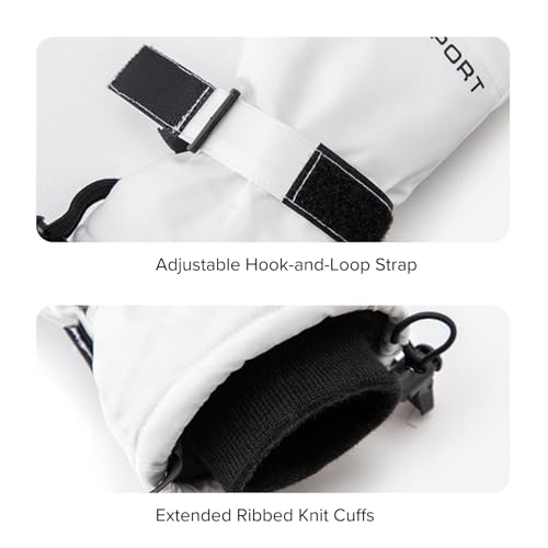 2THESTARS Waterproof Winter Gloves,Gray-White Blend,Medium - image 6