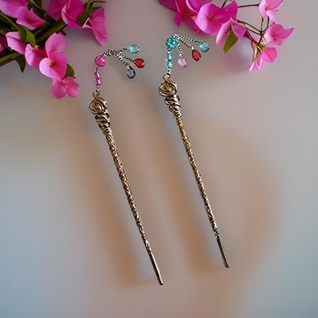 Salvus APP SOLUTIONS Exquisite Plastic Juda Stick/Hair Pin With Hanging Multicolor Beads For Girls & Women Hair Accessory (Set of 2_6 inch) (B0BL3Q9K17) Amazon Price History, Amazon Price Tracker