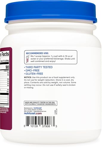 Image of Nutricost Clear Whey Protein Isolate Powder (Electric Grape) 1 LB - 20g Protein Per Serving, Zero Added Sugar, Easy-Mix WPI Drink, Gluten-Free, GMO-Free, 17 Servings