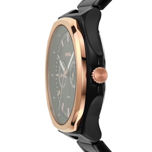 Image of Fossil Evanston Black Quartz Stainless Steel Watch BQ2645SET