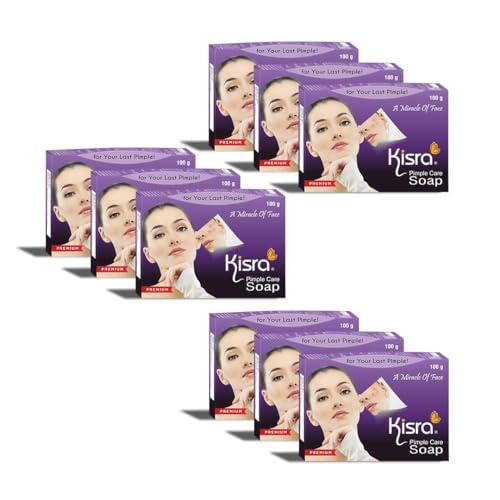 Image of Kisra Premium Acne Prone Skin - Controls Acne Development - Clears Out Clogged Pores - Formulated Specially To Create A Barrier Against Acne Development - Pimple Care Soap (Pack Of 9) SH-7711
