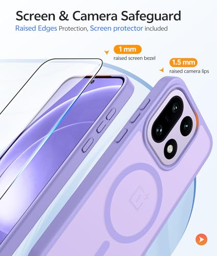 Image of FNTCASE for Oneplus 15 Case: Magnetic Matte Translucent Frosted Slim Shockproof Cell Phone Cover | Durable Screen Protector | Military Grade Protection Drop Proof Protective Cases, 6.78 inches