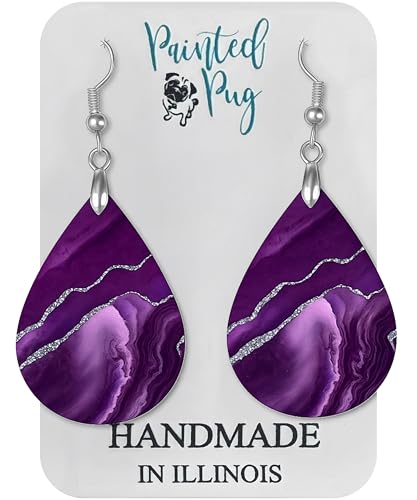 Dangle Earrings for Women Large Statement Boho Jewelry Colorful Teardrop Handmade by The Painted Pug