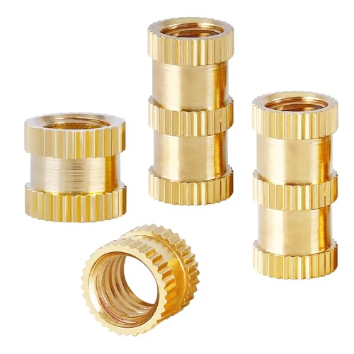 Qrity 20 PCS Insert Knurled Nuts, M6x8x8mm Female Thread Brass Nuts, 3D Printing Threaded Insert, for Fastening Fixing Injection Molding