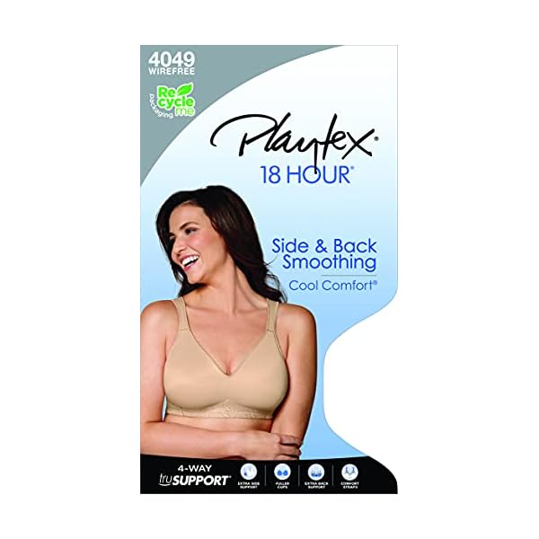 Playtex-Womens-18-Hour-Seamless-Smoothing-Full-Coverage-Bra-US4049 Playtex womens 18 Hour Seamless Smoothing Full Coverage Us4049, Available in Single and 2-pack bras, Nude, 38C US
