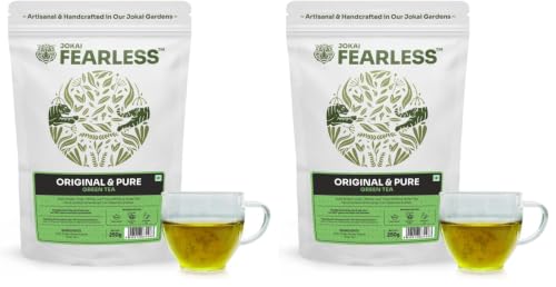 Image of Fearless Green Tea Original & Pure | 250g | Natural Loose Leaves | Non Bitter Assam Tea | Silver Tips | Exported Worldwide, Now In India | Single Estate Jokai | Makes 150+ cups (Pack of 2)