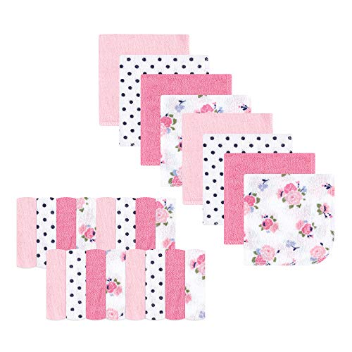 Image of Luvable Friends Unisex Baby Super Soft Bundle Washcloths, Floral, One Size