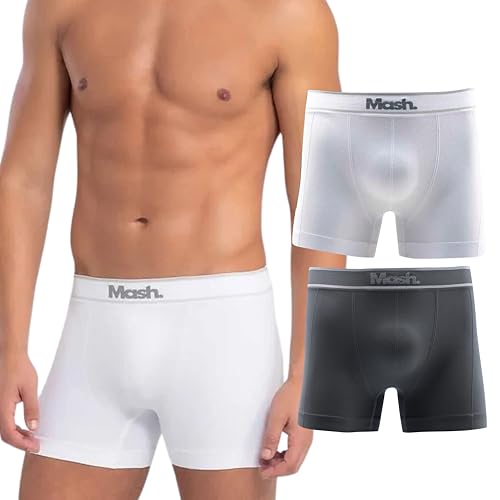 Kit 2 Cuecas Boxer Mash Microfibra Poliamida Sem Costura Respiráv...