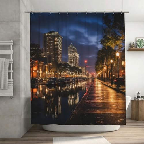 Ensemble de rideau de douche moderne Portland minimaliste lavable - 7