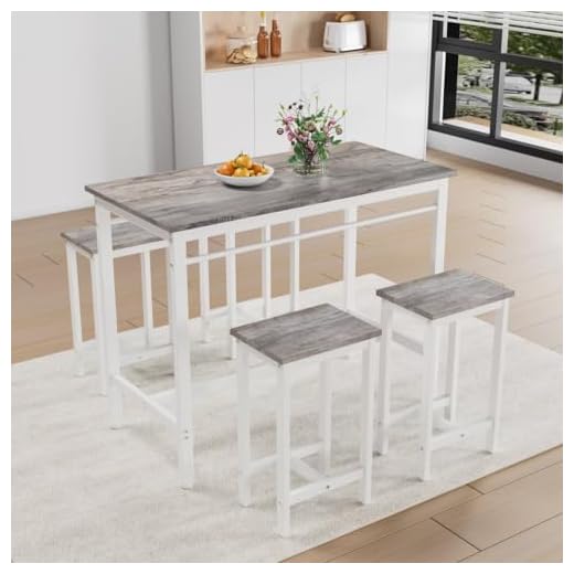 JIJIWANG 5-Piece Bar Table Set