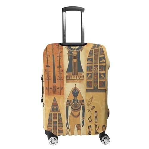 Ancient Egypt Tribe Series Elastic Luggage Cover Suitcase Protector for 19-32 Inch Suitcases | Universal Stretchable Travel Bag Cover | Anti-Scratch, Washable with Zipper Closure XL4
