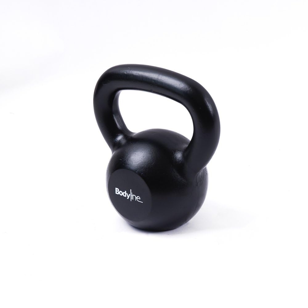 Bodyline Kettlebell żeliwne ciężarki 8 kg - profesjonalna rosyjska kierownica do treningu funkcjonalnego, siłowni i fitnessu do domu z ergonomicznym uchwytem
