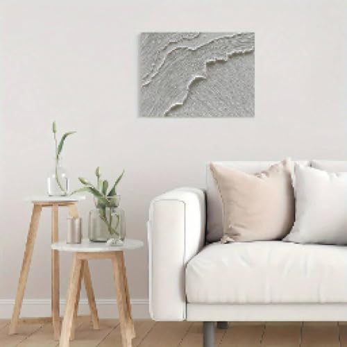 Impression sur toile abstraite blanche grand format 70x90cm affiche murale moderne