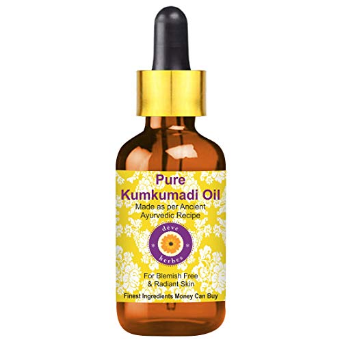 Huile de Kumkumadi pure qualité thérapeutique Deve Herbes soin précieux en flacon 30ml