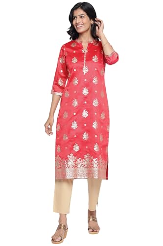 Kurta rouge de qualité supérieure Aurelia à motifs ethniques