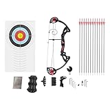 arco compuesto ark Juego completo: las 12 flechas, el papel de destino, la almohadilla de flecha, la visera y otros accesorios pueden satisfacer las necesidades del entrenamiento diario de tiro con arco y ahorrarte la compra de accesorios adicionales.
