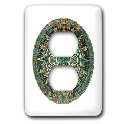 Calendrier aztèque turquoise deco double prise multicolore 3D Rose - 2