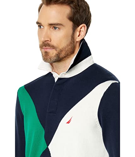 Nautica Men's Colorblock Rugby Sweater, Navy, Medium #TOP2