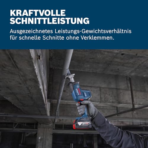 Bosch PRO 18V System Akku Säbelsäge GSA 18V-24 (inkl. S922EF, S2345X, Leiterhaken-Set, L-BOXX) – Ansicht 4