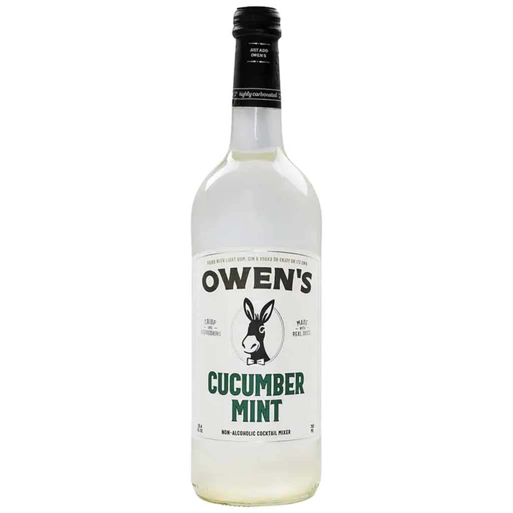 Owen’s Craft Mixers | Cucumber Mint 8 Pack 750ml | Handcrafted in the USA with Premium Ingredients | Vegan & Gluten-Free Soda Mocktail and Cocktail Mixer