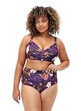 Zizzi Swim by Mujer Tallas Grandes Bikini Parte Inferior Print Gr, Purple Flower, 50 Grande