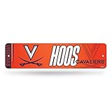 Rico Industries NCAA Virginia Cavaliers "Hoos" Metal Street Sign 4" x 15" Home Décor - Bedroom - Office - Man Cave