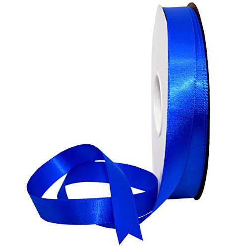 Image of Morex Ribbon 08816 /50-352 Double Face Satin Ribbon, 3 /8 inchx 50 Yd, Electric Blue