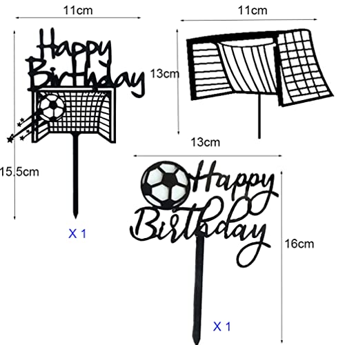 Houhounb 15 pezzi acrilico calcio torta topper