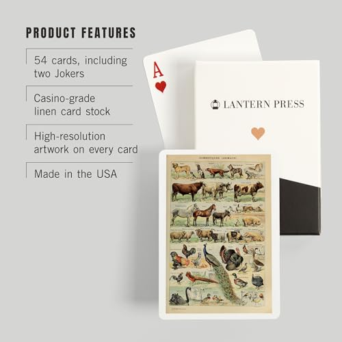 Baraja de 52 cartas de poker Lantern Press con arte vintage miniatura 3