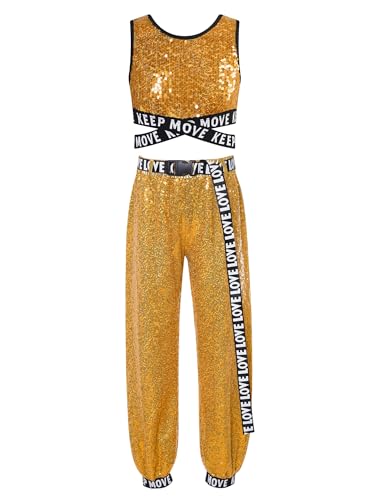 Conjunto de Baile Niños Alvivi con Camiseta Corta Lentejuelas y Acabados de Alta Resistencia
