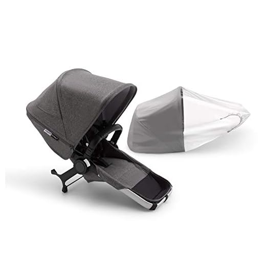 Bugaboo Donkey 3 Duo Expansion Set Complete - Förvandlar en barnvagn till en syskon - Vikbar, lätt barnvagn med grått soltak och aluminiumchassi