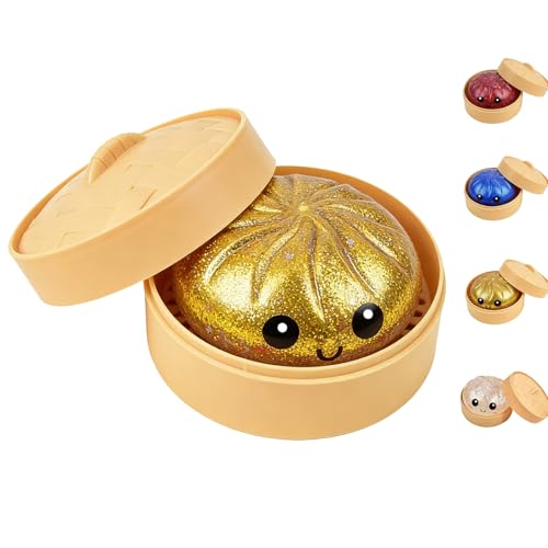 Vimilove Dumpling Squishies Glitter Dumpling Mystery Box Colorful Dumplings Stress Balls Easter Basket Stuffers, Stocking Stuffers with Food Steamer Stretchy Desk Toys(Glitter Gold) Vimilove Dumpling Squishies Glitter Dumpling Mystery Box Colorful Dumplings Stress Balls Easter Basket Stuffers, Stocking Stuffers with Food Steamer Stretchy Desk Toys(Glitter Gold)