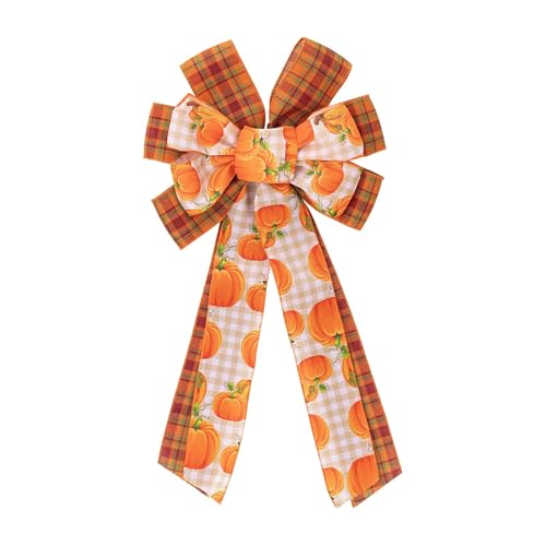 2 Pcs Imitation Fabric Lightweight Thanksgiving Theme Fall Bows for Wreaths - image 1