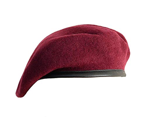 Uniform Accessories Unlimited Inc Unlined Maroon Beret with Leather Sweatband (Military Issue) (7)