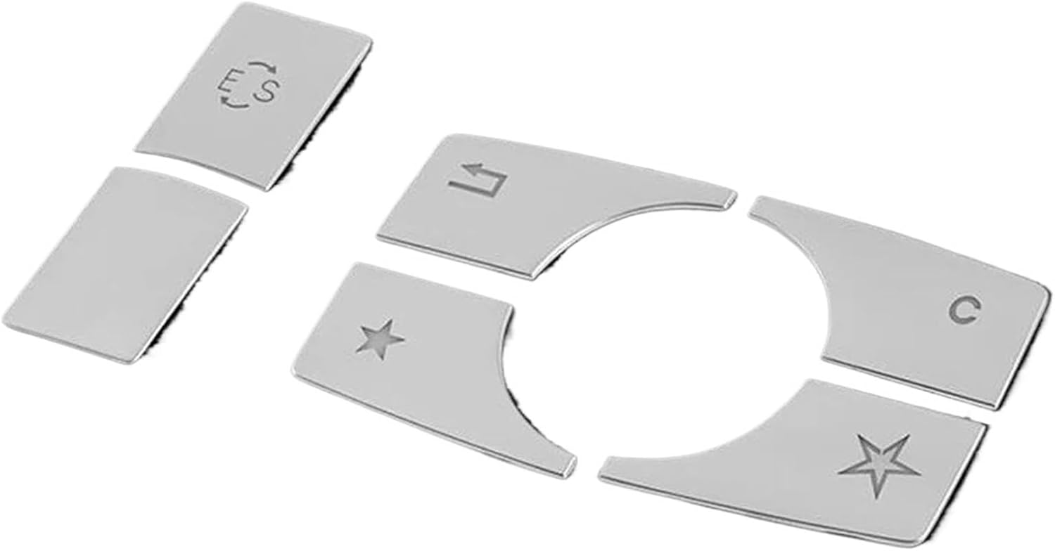 [Replacement] 6pcs/Set Car Center Console Multimedia Button Covers Silver Trim ​for Mercedes-for Benz for E Class W212 2010-2015