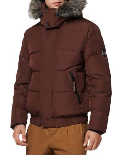 Image of Andrew Marc Men's Short Quilted Inner Bib Attached Umbra Down Bomber With Hybrid Down Fill